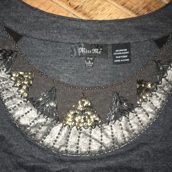 Miss Me L beaded batwing blouse - Picture 2 of 3